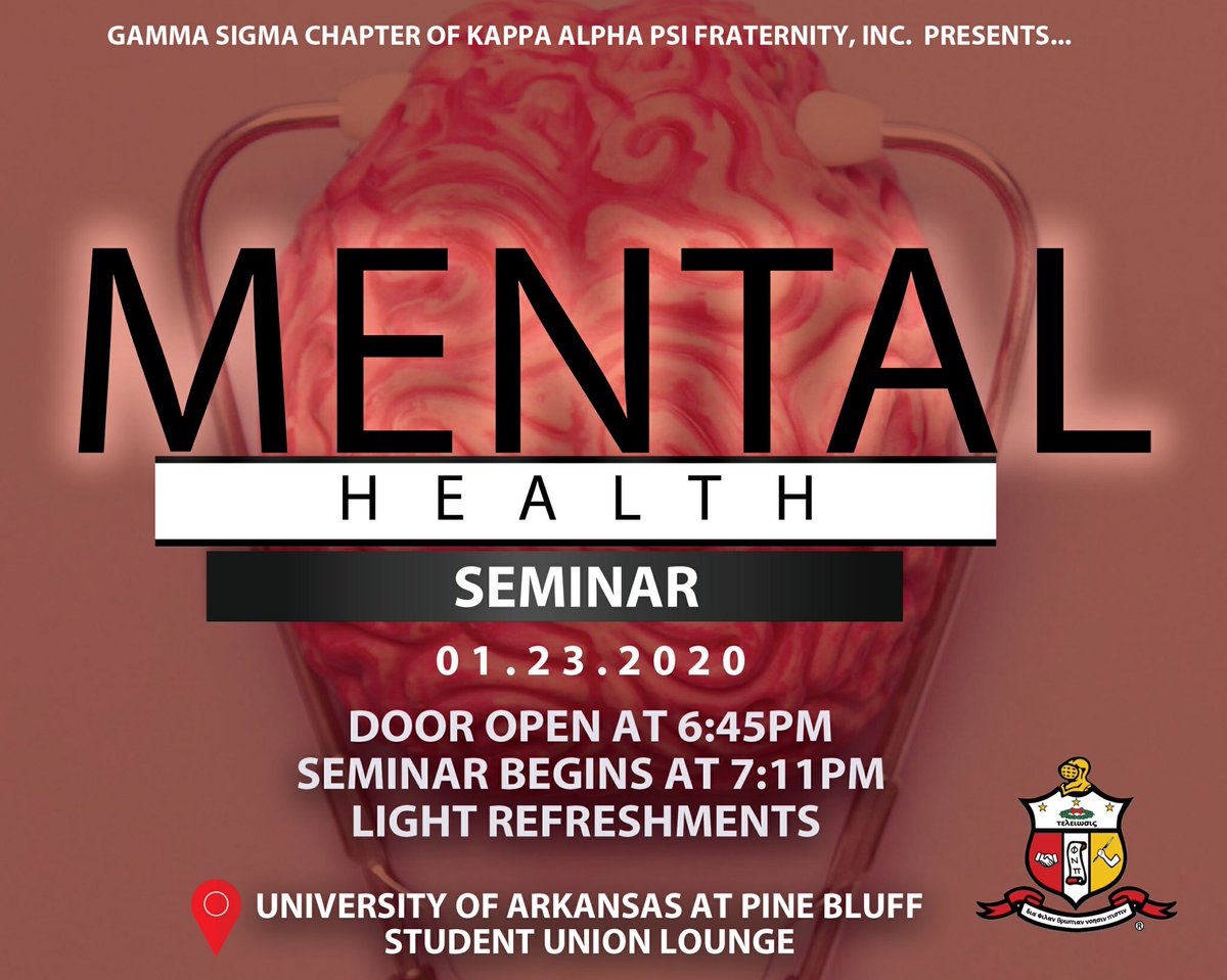 UAPB_Nupes's tweet photo. 🧠 Mental Health is a subject that most people avoid or misunderstand. It is important that we address this issue head on in an attempt to make the world a better place 🙏🏾 Indulge in a deeper understanding of mental heath with the brothers of the Gamma Sigma  #LetsTalkAboutIt 👌🏾 https://t.co/usHVmnNauh