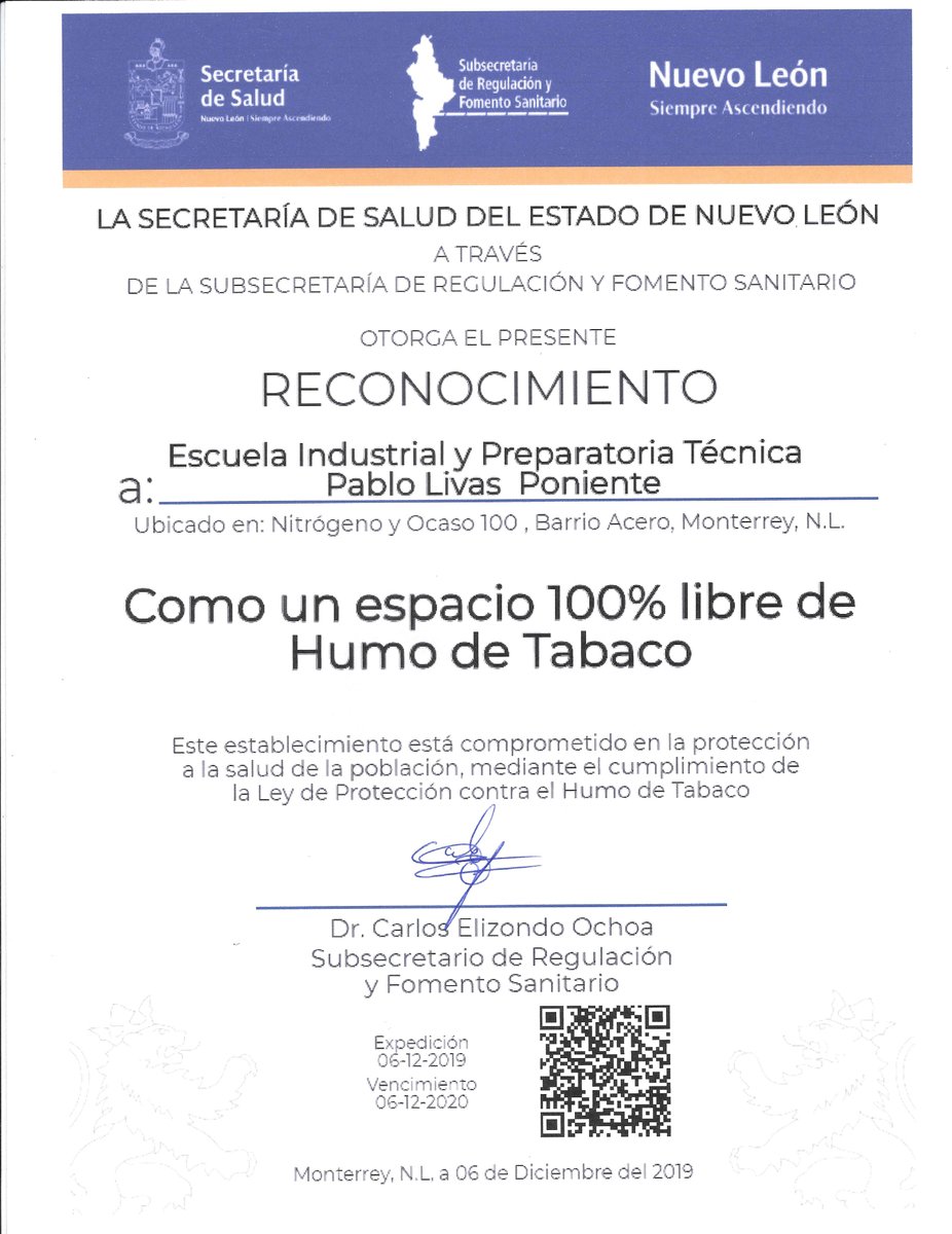 EIPTPL's tweet photo. Nuestras dos unidades han sido reconocidas como espacios 100% libres del humo de tabaco por la Secretaría de Salud del Estado. 💯🌿✅
#SomosUni #SomosPabloLivas #EIPTPL https://t.co/6ImayaargR