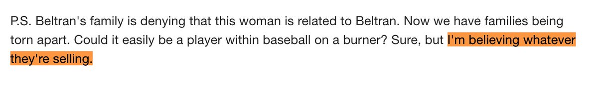 Jared_Carrabis's tweet photo. Just for everyone keeping score at home, the Beltran fake niece account is only credible when they don't tweet information about the Yankees. Then, it's fake. Everything else is credible. As you were. https://t.co/CvZ9CF7A7Z