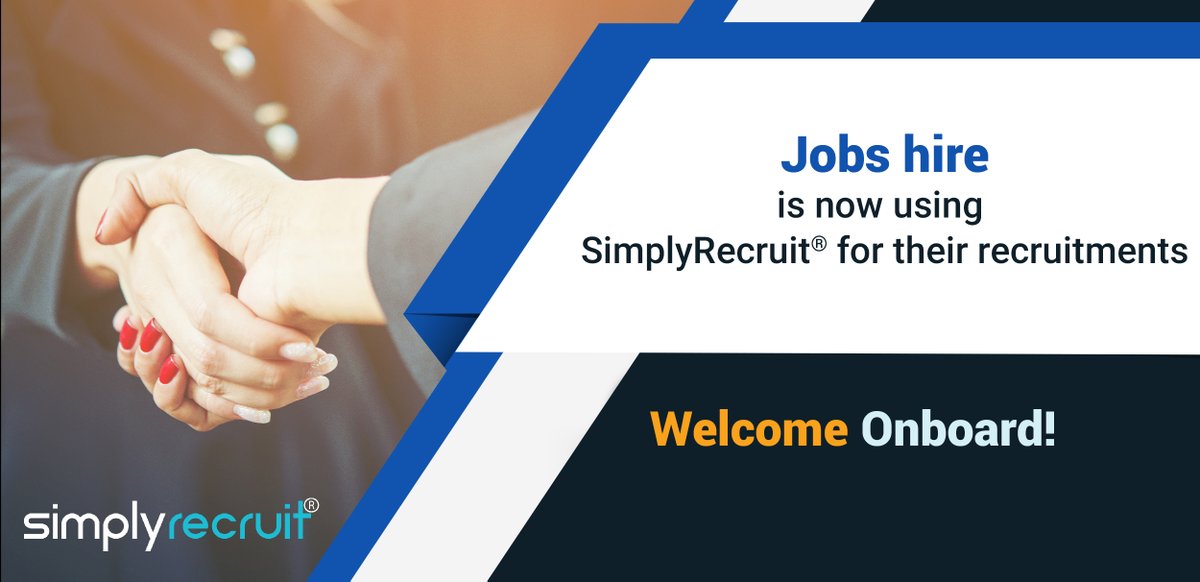 simplyrecruitSR's tweet photo. jobs hire is now using #SimplyRecruit® for their #recruitment.
We are glad to welcome on board!
Request your free 1 month trial @ https://t.co/BxrPxoYArD
#Hiring #ResumeBank #india #hr #HumanResource #startup #Ai #growthhacking #marketing #hr #digitalmarketing #startups https://t.co/3WbUnLz9Yf