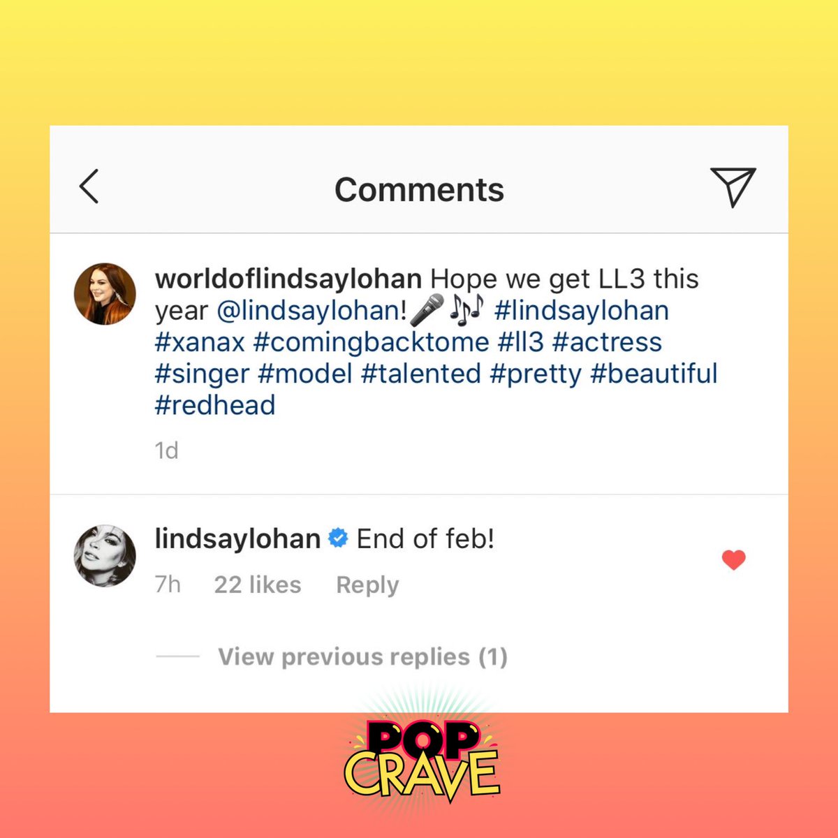 .@LindsayLohan says her first album in nearly 15 years is coming at the end of February! #LL3