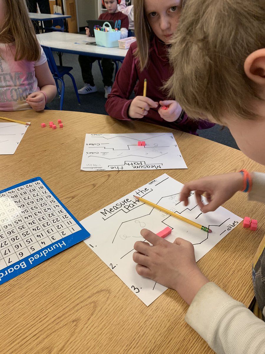 BassettsFirsts's tweet photo. Measuring review and learning how to measure a crooked path! It also brought the skill of adding two or more numbers! 
#csdvt #csdmath #umschamps #iteachfirst https://t.co/iW0zCLnrUm