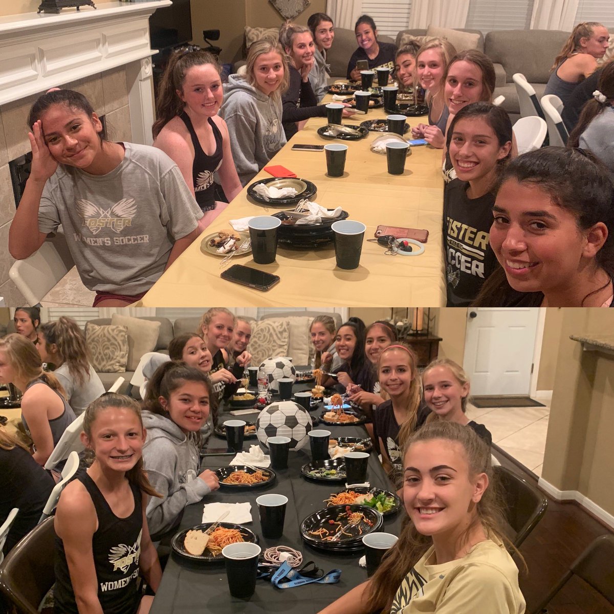 FosterSoccer's tweet photo. Thanks to @HBolin05 for hosting a delicious team dinner!!💛⚽️🖤 #welikefood #yum https://t.co/Rdqeni7qzd