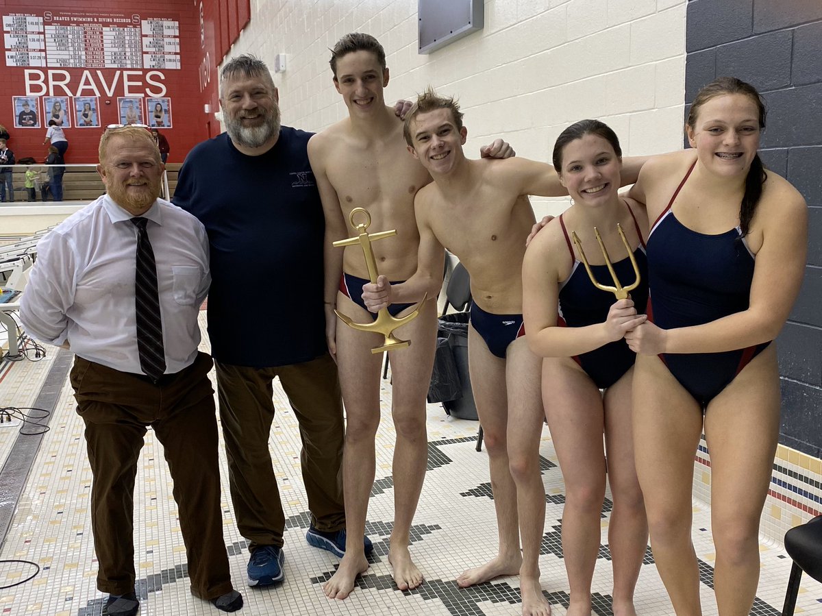 THNorthSwimDive's tweet photo. Congratulations to your Patriot Swimmers and Divers! Both the Anchor and the Trident will find their home at Terre Haute North this year! @THNorthSports @Baselinebums https://t.co/hnf3mgyxpF