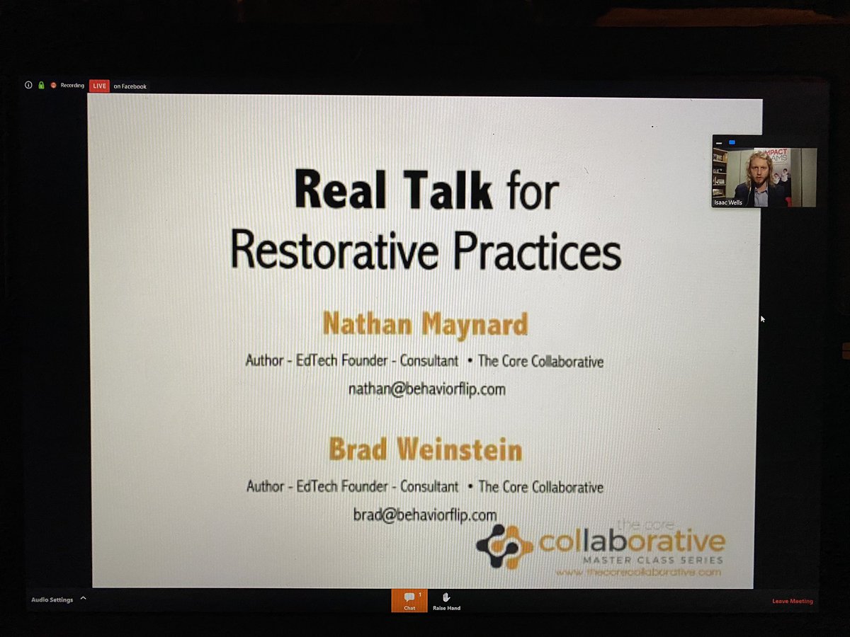 MrBKirby's tweet photo. Very excited to be a part of this webinar @NmaynardEdu @WeinsteinEdu @TheSocialCore @BehaviorFlip I’m Ready To Learn #Restorative #HackingSchool https://t.co/Q6Kbwspcyi
