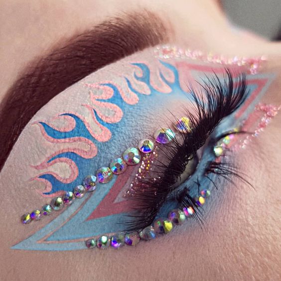 💙🔥Blue Fire💙🔥🔥 #eyelashes #makeup