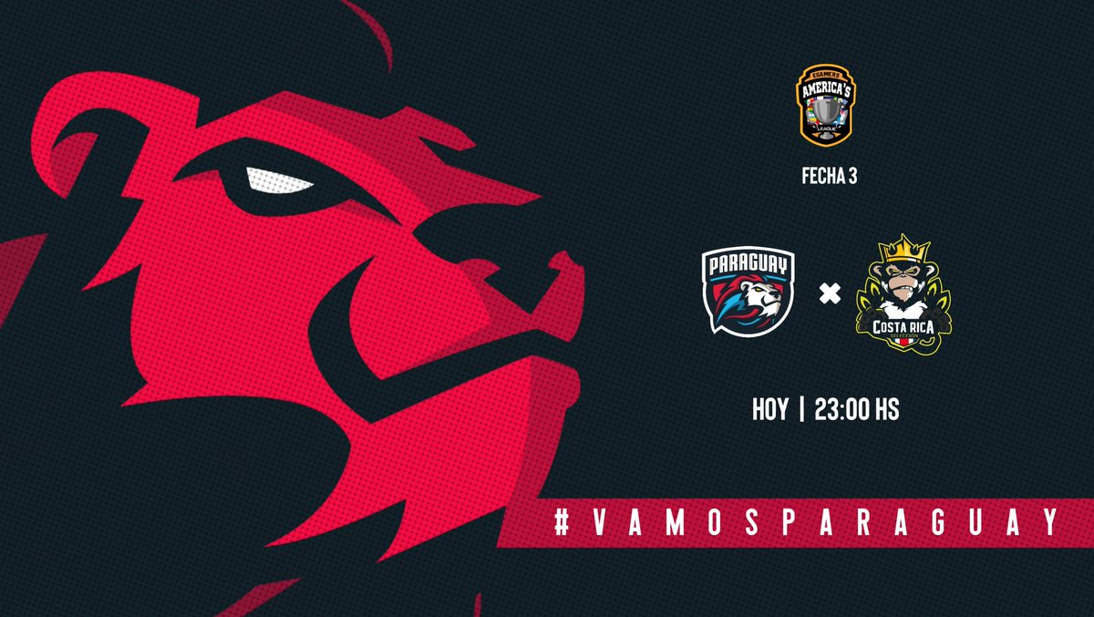 #MatchDay • ¡El día de hoy jugaremos la tercera jornada de la <a href="/eGamersGG/">eGamers 🇨🇱</a> America's League! 

🆚 <a href="/Sel_Costa_Rica/">Team Costa Rica</a>
⏱ 23:00 🇵🇾 GMT-3

                            #VamosParaguay