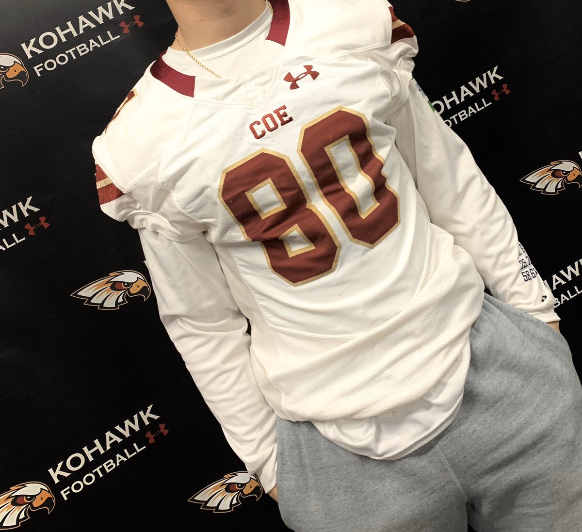 HindmanKaleb's tweet photo. Such a great atmosphere and energy here at COE! Looking forward to staying in touch. Thank you for the very welcoming visit. @StakerCOE @CoachWalkerIV @NewmasterCOE @JerryRohach @CoachNise #KowhawkFootball https://t.co/6r2CQg679w