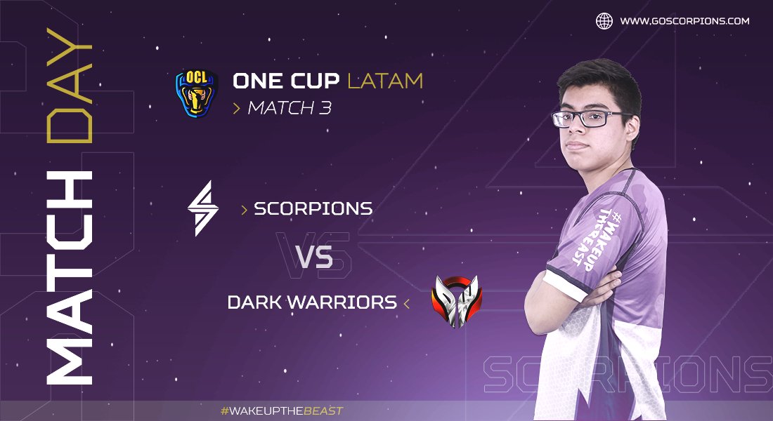 🦂| #MatchDay
🗡️| <a href="/OCL_league/">One Cup Latam</a>
⌚| 8:30 🇵🇪 

El día de hoy nos estaremos enfrentando a @DarkWarriorst por la tercera fecha de la #OCL.

¿Saldremos victoriosos? 🔥🦂

#WakeUpTheBeast