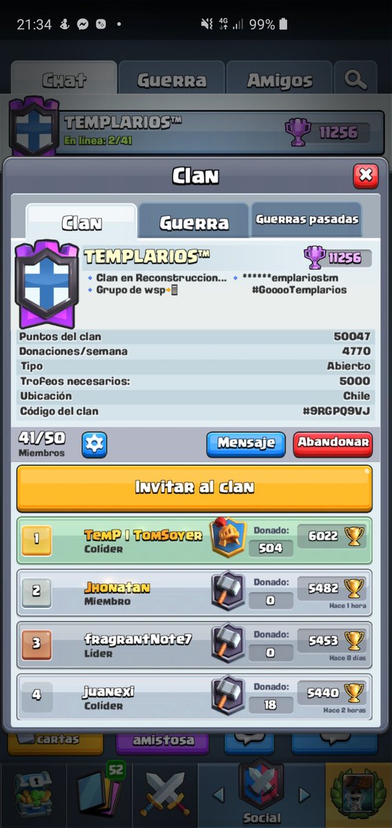 Despues de varios meses de inactivida queremos retomar por eso nesecitamos gente activa en guerra de clanes y ladder