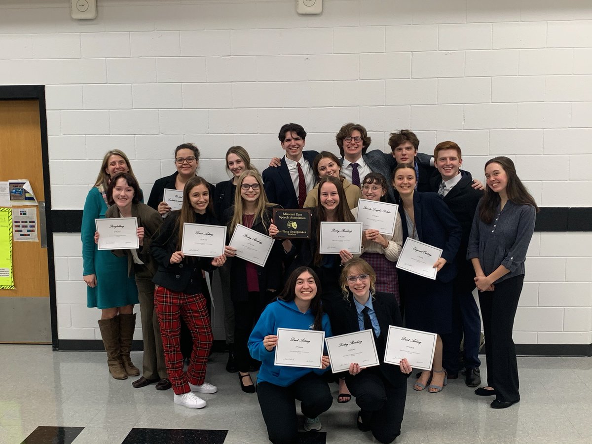FoxC6Schools's tweet photo. Congratulations to the @SeckmanHigh Speech &amp; Debate Team! 

On Tuesday, January 15, they won 1st place in sweeps at the Missouri East Speech Association Finals out of 13 area schools. 10  students earned individual recognitions at the competition as well. 

#FoxC6Strong https://t.co/ACnGd4UEuS