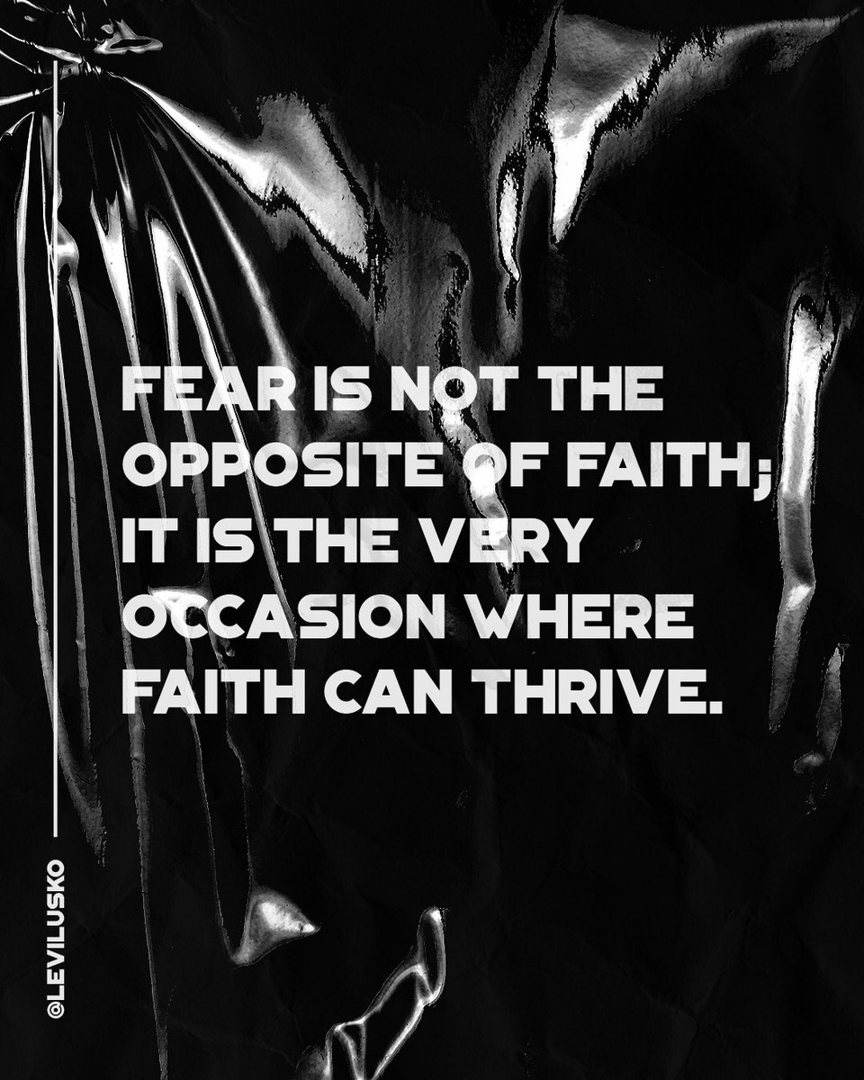 levilusko's tweet photo. So often we get paralyzed by fear because we think to have faith we must not feel fear. In reality, faith and fear coexist beautifully. https://t.co/uOqINVoALc