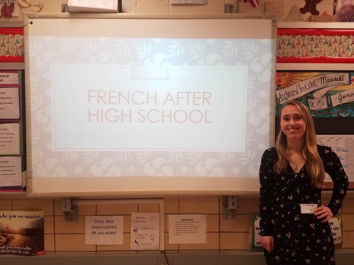 mars_madame's tweet photo. Special thanks to Mars grad Sydney Miller for her inspiring presentation today on studying French in college and her bilingual work experience! @MASDLearns @MarsHSPlanets @masdsupt @setonhill #WeHaveGreatThingsToDo #WeBuildTheirFuture https://t.co/8u5Vrktyud