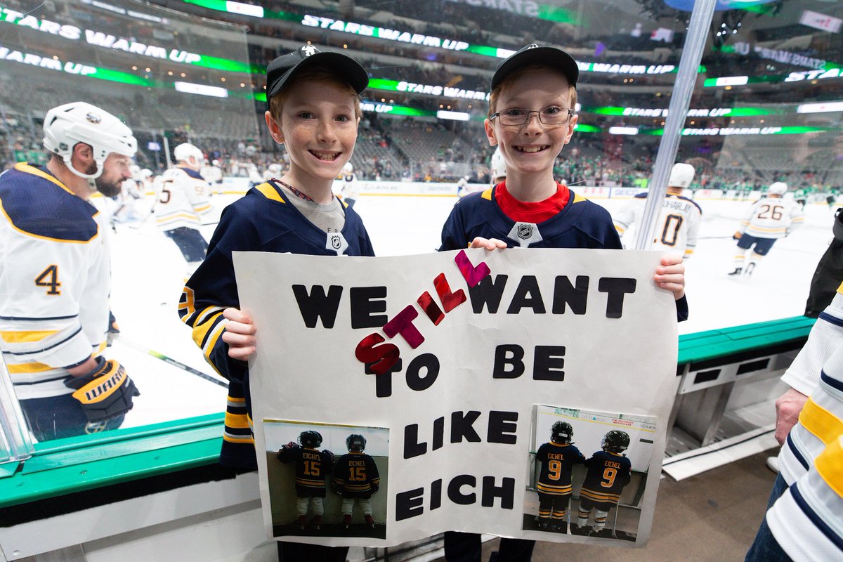 BuffaloSabres's tweet photo. Some things will never change! 🤗
#Sabres50 | @Jackeichel15 https://t.co/MmmMWCbXZh