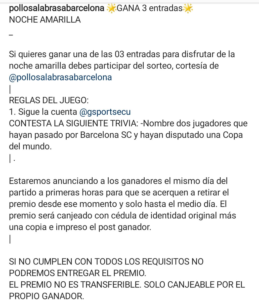 AngelEncalada's tweet photo. Atención!!!
#PollosalabrasaBarcelona te lleva a la Noche Amarilla. 
Te puedes ganar 3 entradas por esta red.

Aquí están las reglas del juego para participar. https://t.co/AaTozGrbft