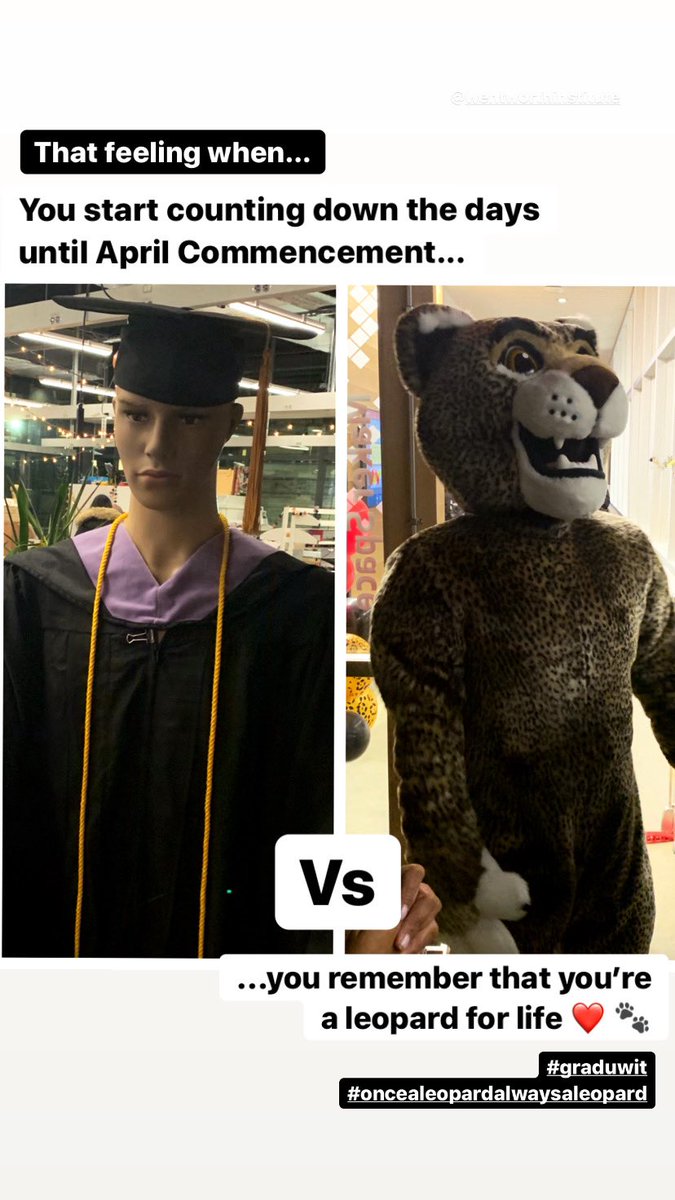 WITLeopard's tweet photo. April 25th, 2020 - here we come! #graduwit #leopardforlife @wentworthinst https://t.co/M5Zgq11Yw7