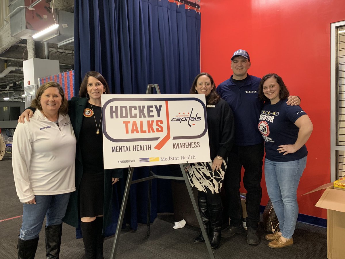 teams4taps's tweet photo. Tonight the @Capitals are hosting #HockeyTalks Mental Health Awareness Night at @CapitalOneArena. We are grateful to the #Caps and @MSE for inviting @TAPSorg to be part of this important evening and the recent #TalkSavesLives presentation at @MedStarHealth Capitals Iceplex. https://t.co/B3FlglrZuE