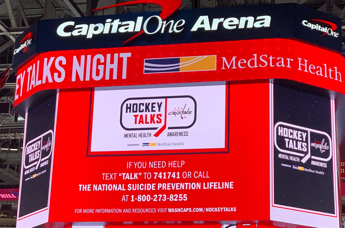 teams4taps's tweet photo. Tonight the @Capitals are hosting #HockeyTalks Mental Health Awareness Night at @CapitalOneArena. We are grateful to the #Caps and @MSE for inviting @TAPSorg to be part of this important evening and the recent #TalkSavesLives presentation at @MedStarHealth Capitals Iceplex. https://t.co/B3FlglrZuE
