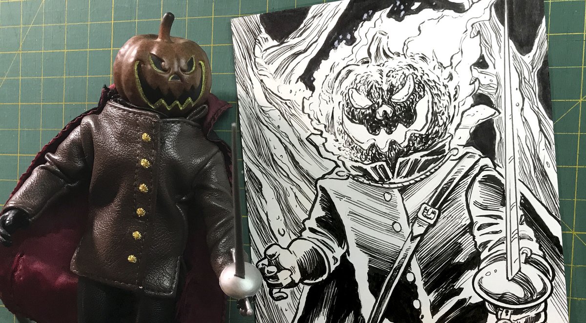 New inking vid! <a href="/runredrunfelts/">Run Red Run</a> and I gab about our favorite versions of The Legend of Sleepy Hollow while I ink a sketch of the Headless Horseman. #inking #process
youtu.be/tgnuYeFntu8