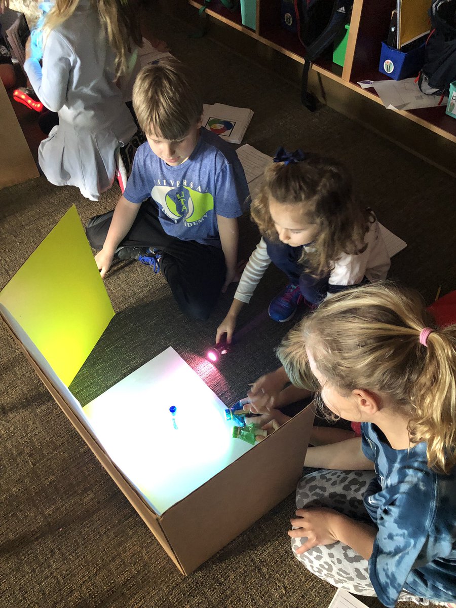 Mixing primary colors of light to create white! #trinitylearns