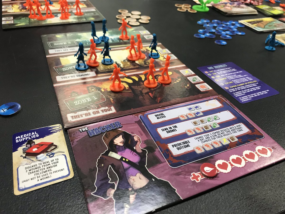 BoardGameGumbo's tweet photo. #RunFightOrDie at Gumbo Game Night @GreyFoxGames —- started out so well for the Hacker but it got ugly real quick like https://t.co/lw5HDMcCZO