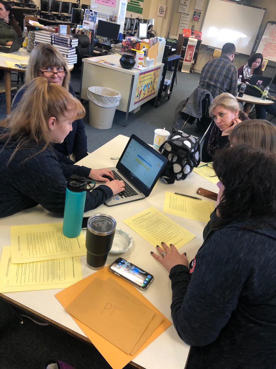 Roosevelt staff enjoying the PLC journey!  Mapping out student learning needs and essential standards.  #BRooseveltStars