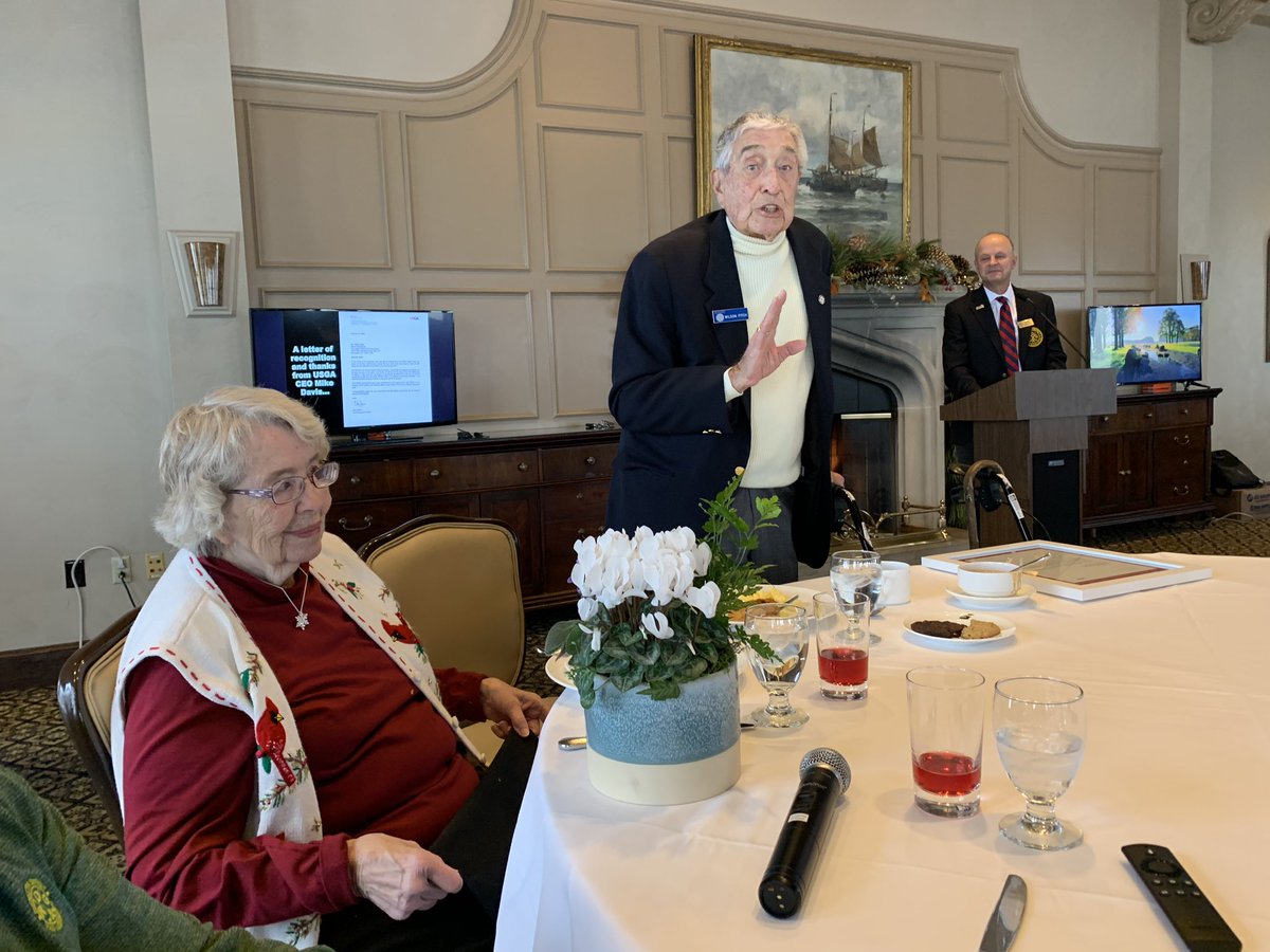 RDGA1929's tweet photo. Wilson Fitch, 91, began as a volunteer RDGA Rules official in the mid 1980s and continues to serve as a Senior Rules official. Today, he was presented with a letter of thanks and recognition from USGA CEO Mike Davis. Thank you, Wilson! https://t.co/bqoj241Aw7