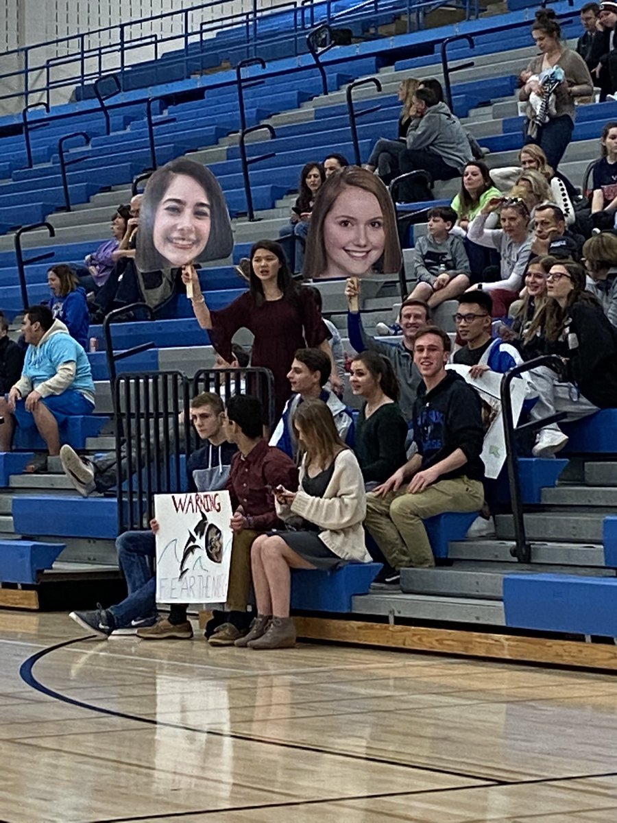 WEAREfairfax's tweet photo. Hype Squad showing their support for their seniors! Congratulations to Megan and Elizabeth, and the entire Gymnastics Team!!! https://t.co/LGWWPF5mtw