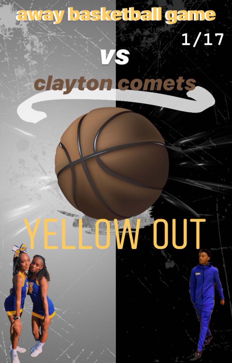 TOMORROW NIGHT!! At Clayton. Come out in your yellow and support your Warriors as they travel to Clayton to take on the Comets. We need to pack their house and bring a lot of energy. GO WARRIORS 🔷🏀🔶