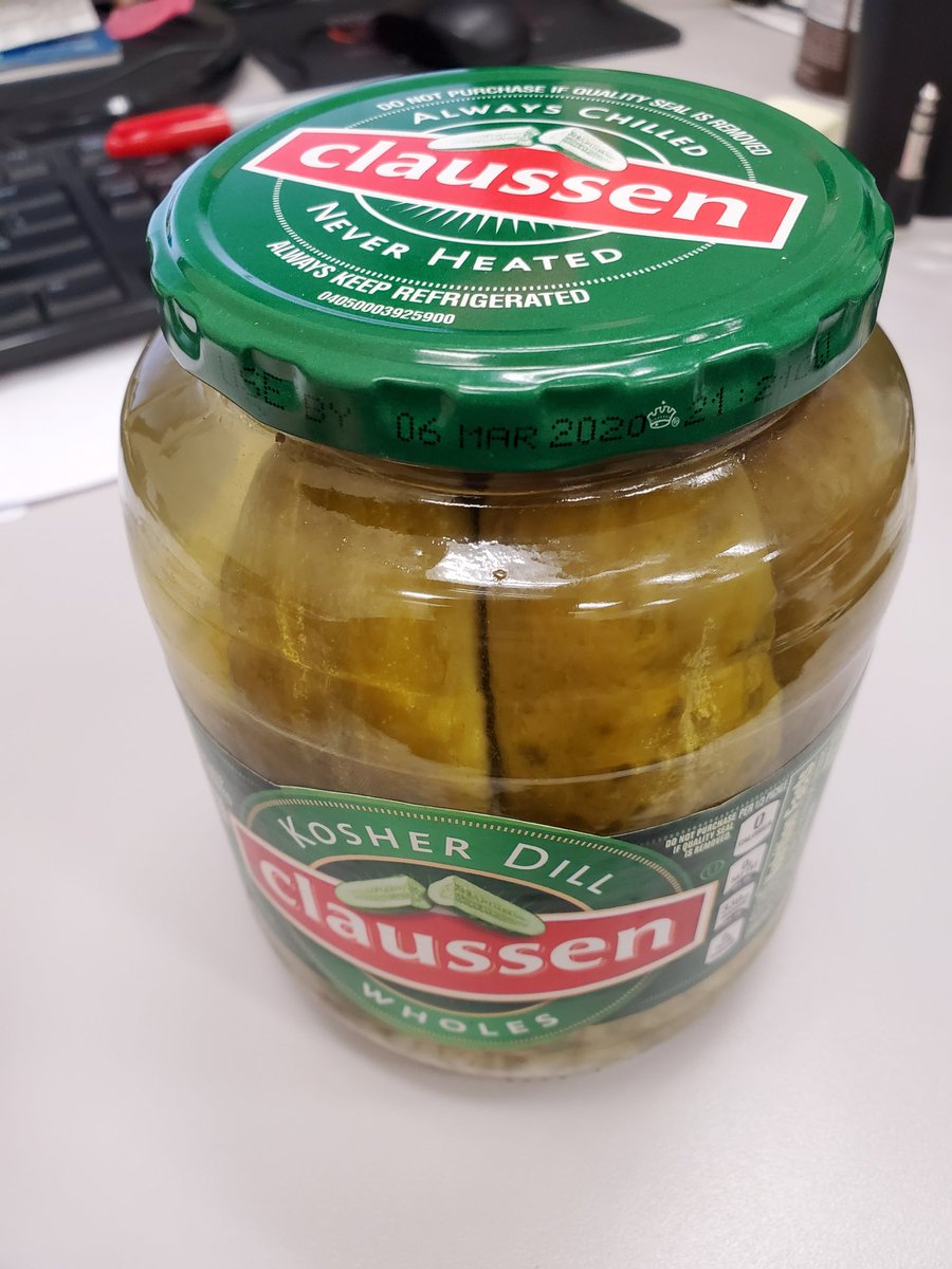 iloverealppl's tweet photo. I meant to do a #PickleReview earlier but I got distracted by work.
BUT...fear not, for the brine floweth and the dill will fill you with flavor to be savored.
Clausen Kosher Dill Wholes! https://t.co/V0ImDzuZdr