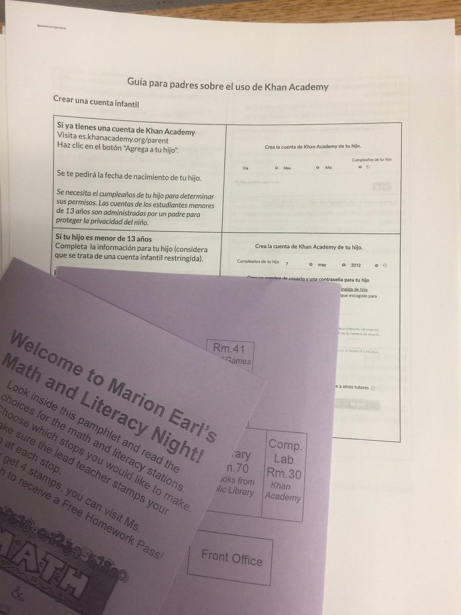 NewAcctLV's tweet photo. Math &amp; Literacy Night at Marion Earl ES #KhanAcademy #Literacy #Math #MarionEarlES @JamescervantesL @ccsd_cpd #RBG3 @ClarkCountySch @SuptJaraCCSD  #1ForKids https://t.co/98J1xz5g0J