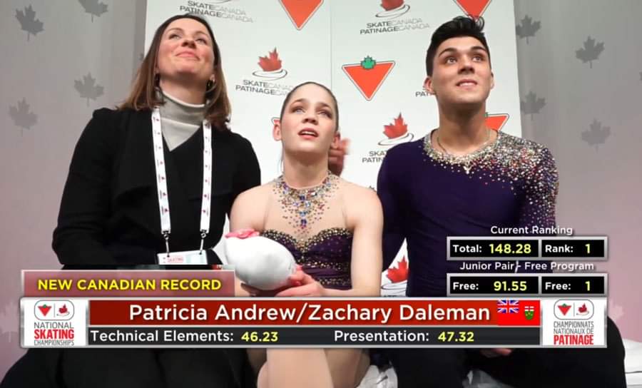 BrantSkating's tweet photo. #GOLD #CTnats20 Congratulations Patricia and Zachary!! Congratulations Coach Alison! #NationalChampions #TeamPurkiss #BrantProud Junior Pairs Champions of the 2020 Canadian Tire National Skating Championships #NewRecord https://t.co/pg5r10puRJ