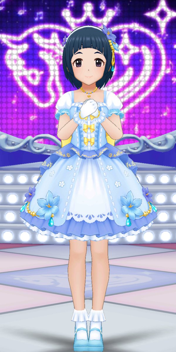 ほのぼのスパイス 岡崎泰葉のssr衣装 イノセントブルーム 初期特訓後衣装 のワンモアステップとは違うcu系のアレンジって感じですね よきよき