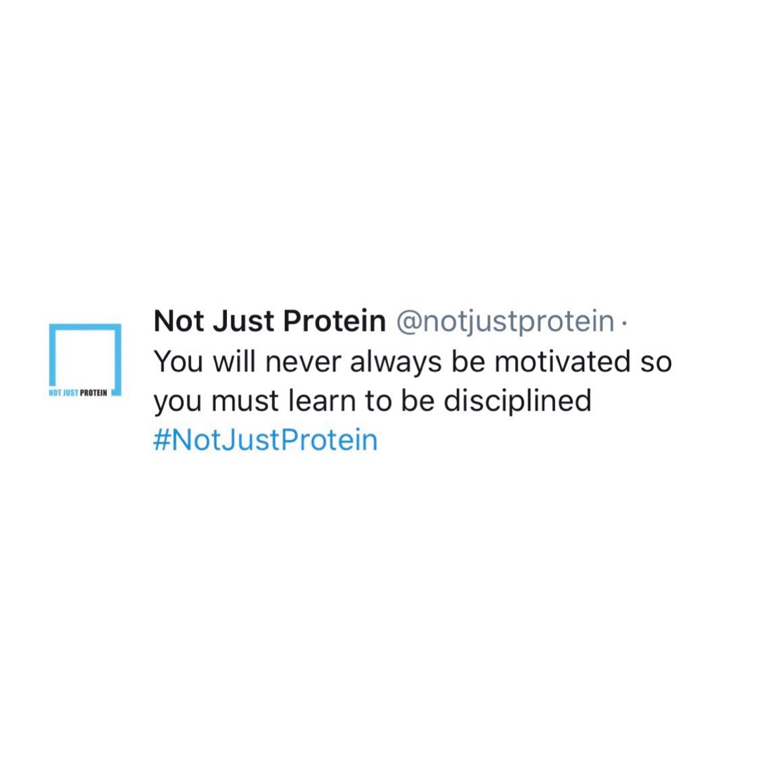 notjustprotein's tweet photo. It takes time but you must learn to be disciplined  #NotJustProtein #ProteinMadeEasy
.
.
.
.
.
#fitness #fitnessmotivation #fitnessmodel #fitnessaddict #fitnessgirl #fitnessjourney #fitnesslifestyle #fitnesslife #fitnessfreak #protein #proteinshake #proteina #proteins #proteinbar https://t.co/wc8ImgfZ8w