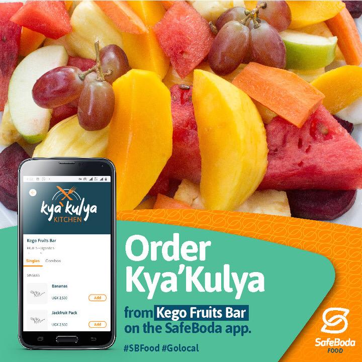 Order from <a href="/KegoFruitsBar/">KegoFruitsBar</a>  through the <a href="/SafeBoda/">SafeBoda</a> App, and have a taste of the Future fruits at an affordable cost.
NB: There are packs for every one, checkout!!!!!!
