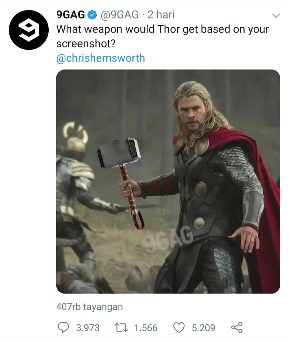 SindiranHalus's tweet photo. @9GAG @chrishemsworth Nice https://t.co/cBKotWKmqO