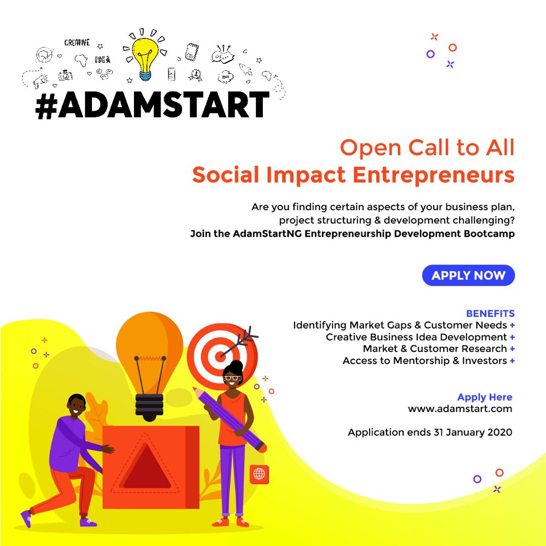Army4Dev's tweet photo. Opportunity for every social entrepreneur out there. 

@Entre_Adam, a queen young leader is starting a movement to provide free mentorships to social enterprises across Nigerian cities. 

He's your plug ❤ https://t.co/qrKYbFtezD
