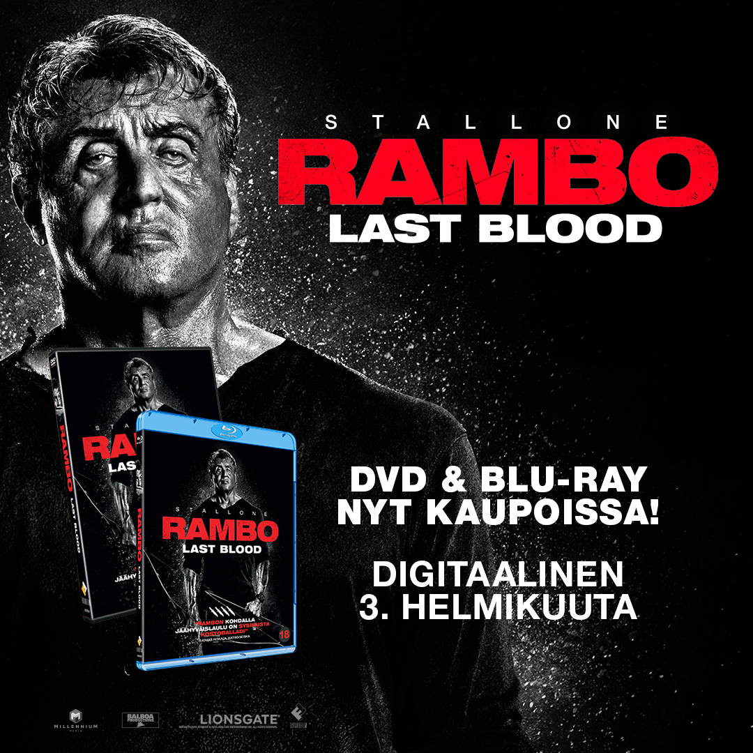 FFfuturefilm's tweet photo. RAMBO: LAST BLOOD bluray ja DVD kaupoissa nyt! 🔥🔥

#Discshop #VLMediaShop #CDON https://t.co/2kLO8t70gF