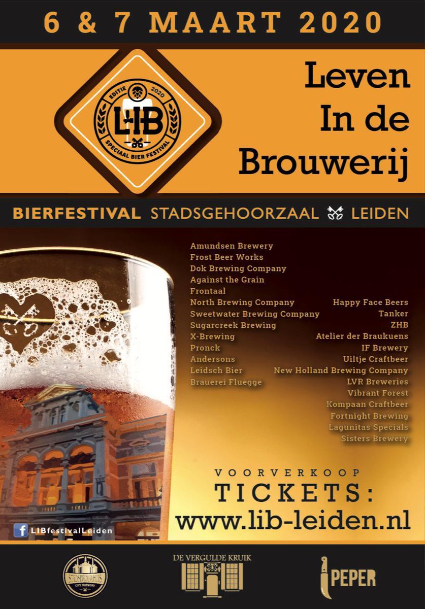 Nog minder dan 50 dagen en dan is het zover LIB Festival 2020 het grootste indoor bierfestival van Zuid Holland!

lib-leiden.nl

#Countdown #Wonderfullineup #BiggestindoorZuidHolland #Livemusic #Foodpairing #Stadsgehoorzaal #Letsgo
#leiden
