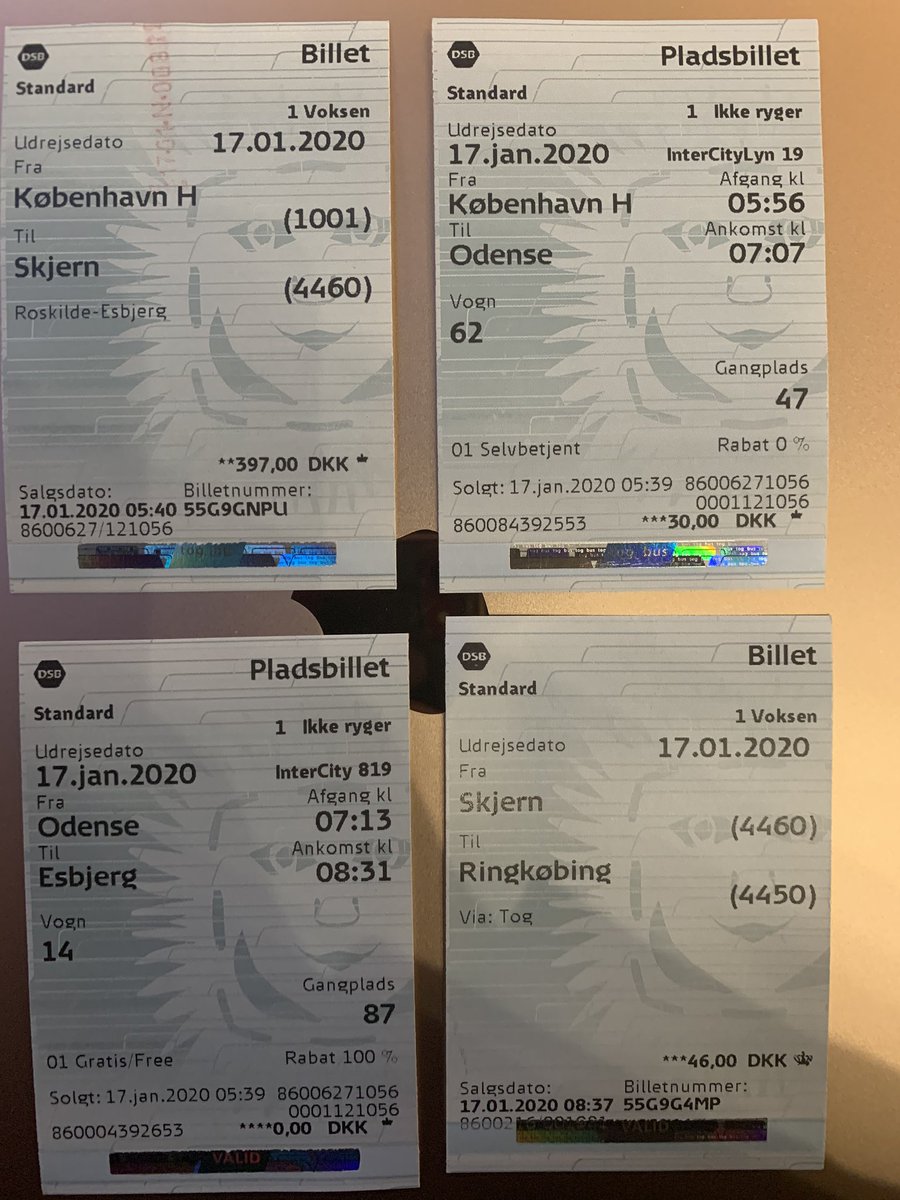 For at jeg kan være i Ringkøbing kl 11 til et foredrag, har jeg taget 🚃:
Kl 05.57 ➡️ Odense
Kl 07.07  ➡️ Esbjerg 
Kl 08.31  ➡️ Skjern
Kl 09.00 ➡️ Ringkøbing 
Kl 10.38 er jeg i Ringkøbing og kan enten en 🚖 el 🚌

Nemt at være Kbh’er og imod biler! #dkpol #OffentligTransport