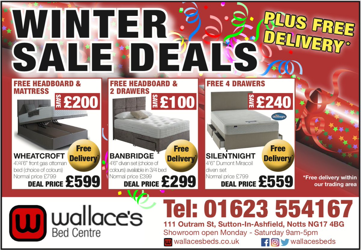 Great deals at Wallace’s Bed Centre in their winter sale!