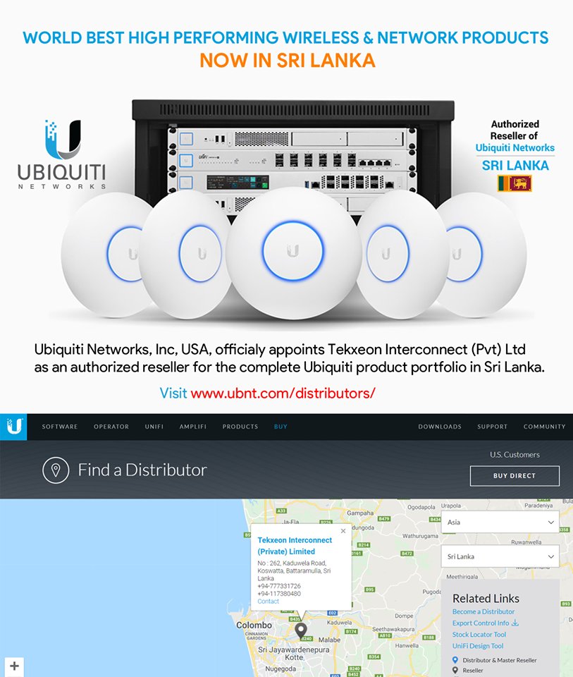 Tekxeon's tweet photo. @ubnt Ubiquiti Products - Now Available in Sri Lanka
#UbiquitiSriLanka #BestinWireless https://t.co/lZGd7uGd6f