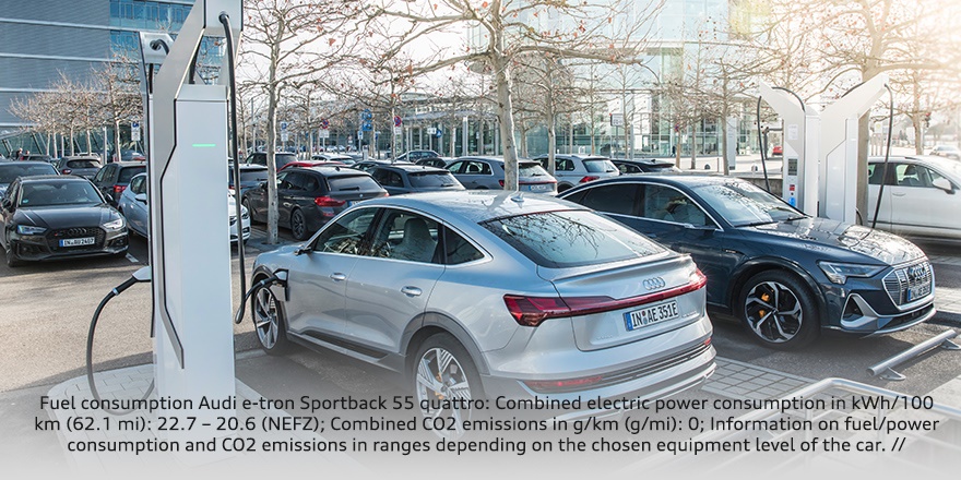 Audiofficial Electrifying Audi Sites By 22 Audi Will Equip One In Ten Parking Spaces With A Possibility To Charge Electric Cars Making It The Largest Charging Infrastructure Project Carried