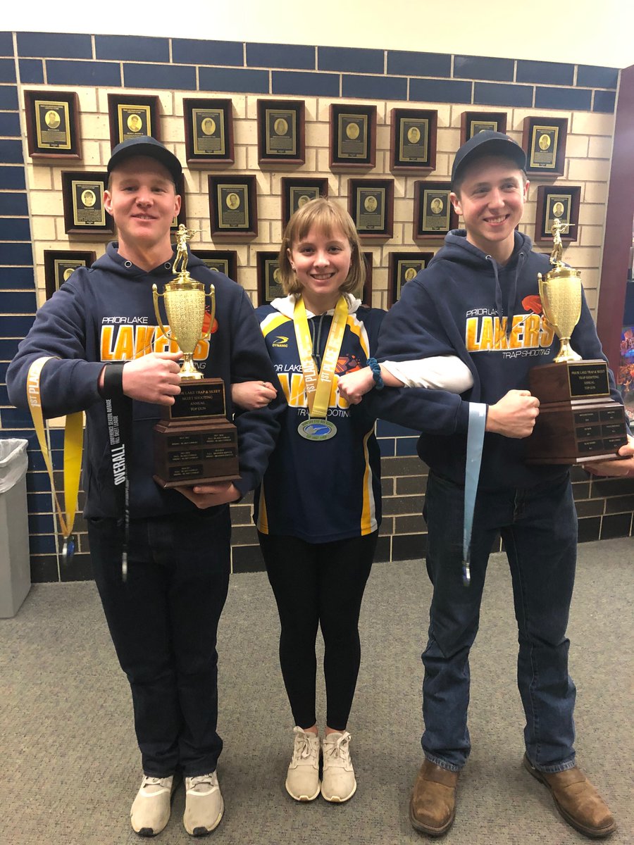 PLHSClayTarget's tweet image. Three of our best!  Celebrating 2019 season accomplishments during our 2020 season kick off meeting! Jack, Sydney &amp;amp; Tyler