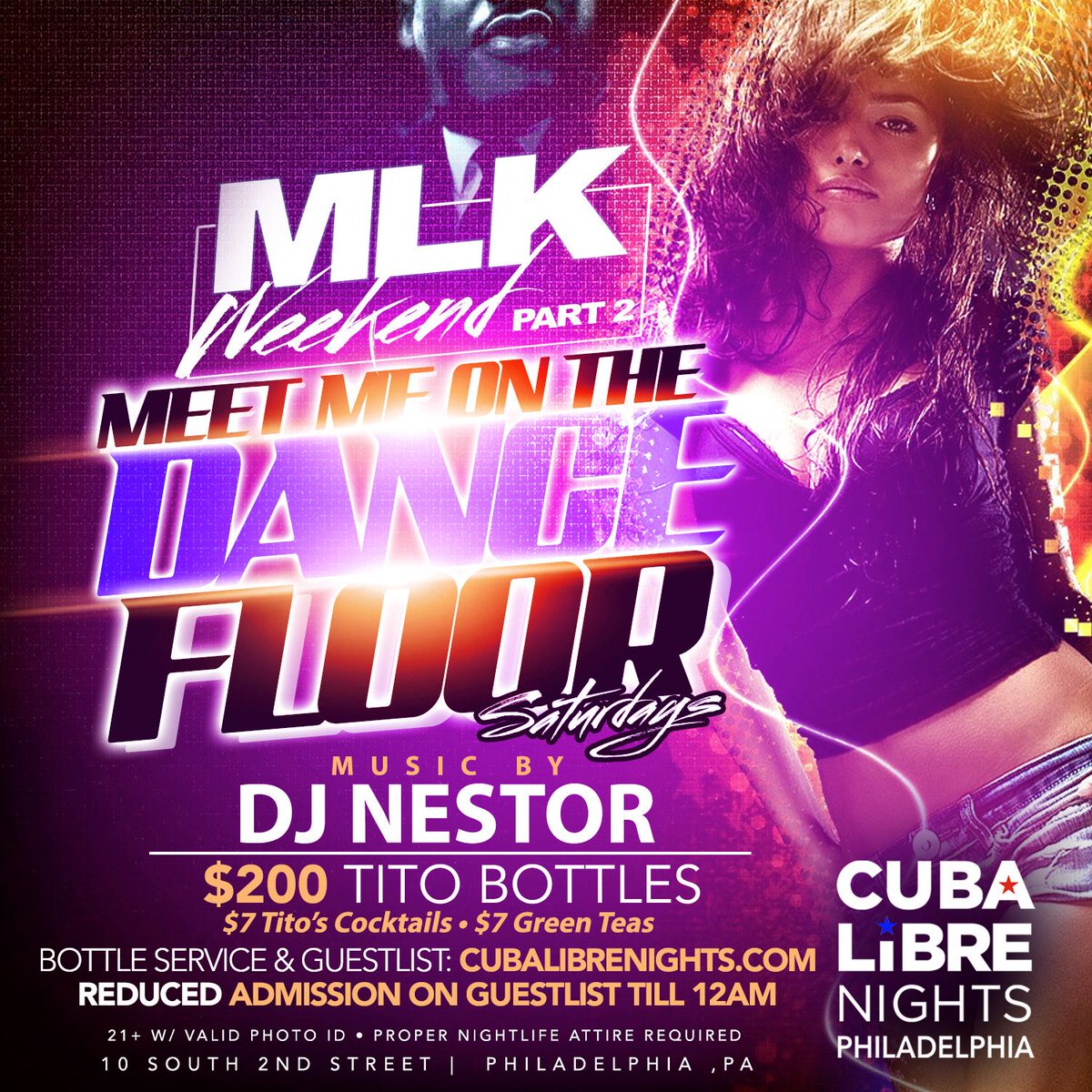 CLNightsDC's tweet photo. MLK Weekend Meet Me on The Dance Floor Saturdays. For Guestlist and Bottle service info- check the link in bio! https://t.co/pmk7qwbOTP
