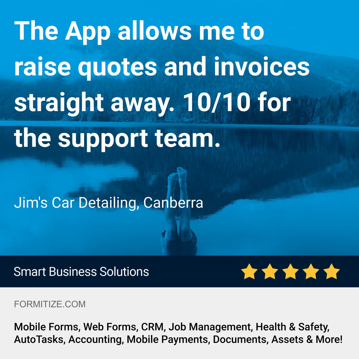 Formitize's tweet photo. https://t.co/rSsZsOmIHo
Formitize - Jim's Car Detailing, Canberra say Formitize allows them to raise quotes and invoices straight away. Find out more at https://t.co/yp9V7gNSGs
#paperless #smartforms #formitize #mobile #businesssolutions https://t.co/JZGbQiLyky