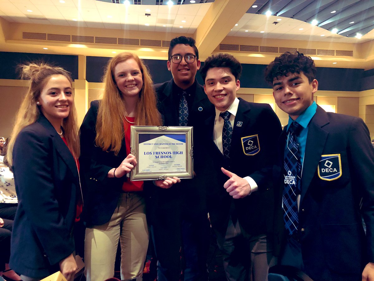 LFHSDECA_'s tweet photo. The Chapter of the month award for November (also known as #DECAmonth) goes to @LFHSDECA_  💙 thank you for the recognition @txdeca1 
#HereWeGoDECA https://t.co/hOa8dfmNPu