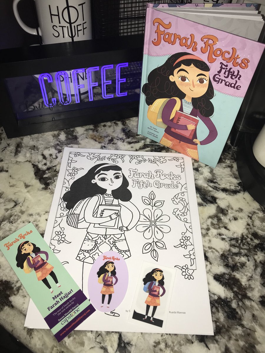 Amal_Player's tweet photo. Had fun celebrating #FarahRocks with @SusanDarraj. Thanks for all the swag. Can’t wait to share it with my school district. #109pride #representationmatters @PlayerSchool https://t.co/50Vjeya1bX