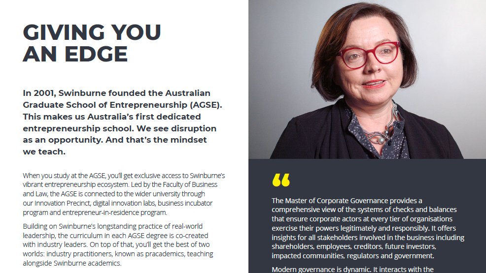 SwinCorpGov (@govswin) on Twitter photo Corp Gov @Swin Info Evening - 22 January 2020.
<a href="/SwinburneAlumni/">Swinburne Alumni</a> <a href="/SwinLaw/">Sally Winlaw</a> <a href="/SwinBusSchool/">School of Business, Law and Entrepreneurship</a> <a href="/Swinburne/">Swinburne University of Technology</a> <a href="/RMIA/">Rachel Miriam</a> @RMISorg <a href="/IIAAust/">IIA-Australia</a> <a href="/RiskyWomen/">RiskyWomen</a> <a href="/CPA_Secretariat/">Commonwealth Parliamentary Association (CPA) HQ</a> <a href="/Chartered_Accts/">Chartered Accountants Australia and New Zealand</a> @ausbanking <a href="/interimCEO/">interimCEO</a> <a href="/EngAustralia/">Engineers Australia</a> <a href="/Ausbiznet/">Australian Business 🇦🇺</a> Corp Gov @Swin Info Evening - 22 January 2020.
<a href="/SwinburneAlumni/">Swinburne Alumni</a> <a href="/SwinLaw/">Sally Winlaw</a> <a href="/SwinBusSchool/">School of Business, Law and Entrepreneurship</a> <a href="/Swinburne/">Swinburne University of Technology</a> <a href="/RMIA/">Rachel Miriam</a> @RMISorg <a href="/IIAAust/">IIA-Australia</a> <a href="/RiskyWomen/">RiskyWomen</a> <a href="/CPA_Secretariat/">Commonwealth Parliamentary Association (CPA) HQ</a> <a href="/Chartered_Accts/">Chartered Accountants Australia and New Zealand</a> @ausbanking <a href="/interimCEO/">interimCEO</a> <a href="/EngAustralia/">Engineers Australia</a> <a href="/Ausbiznet/">Australian Business 🇦🇺</a>