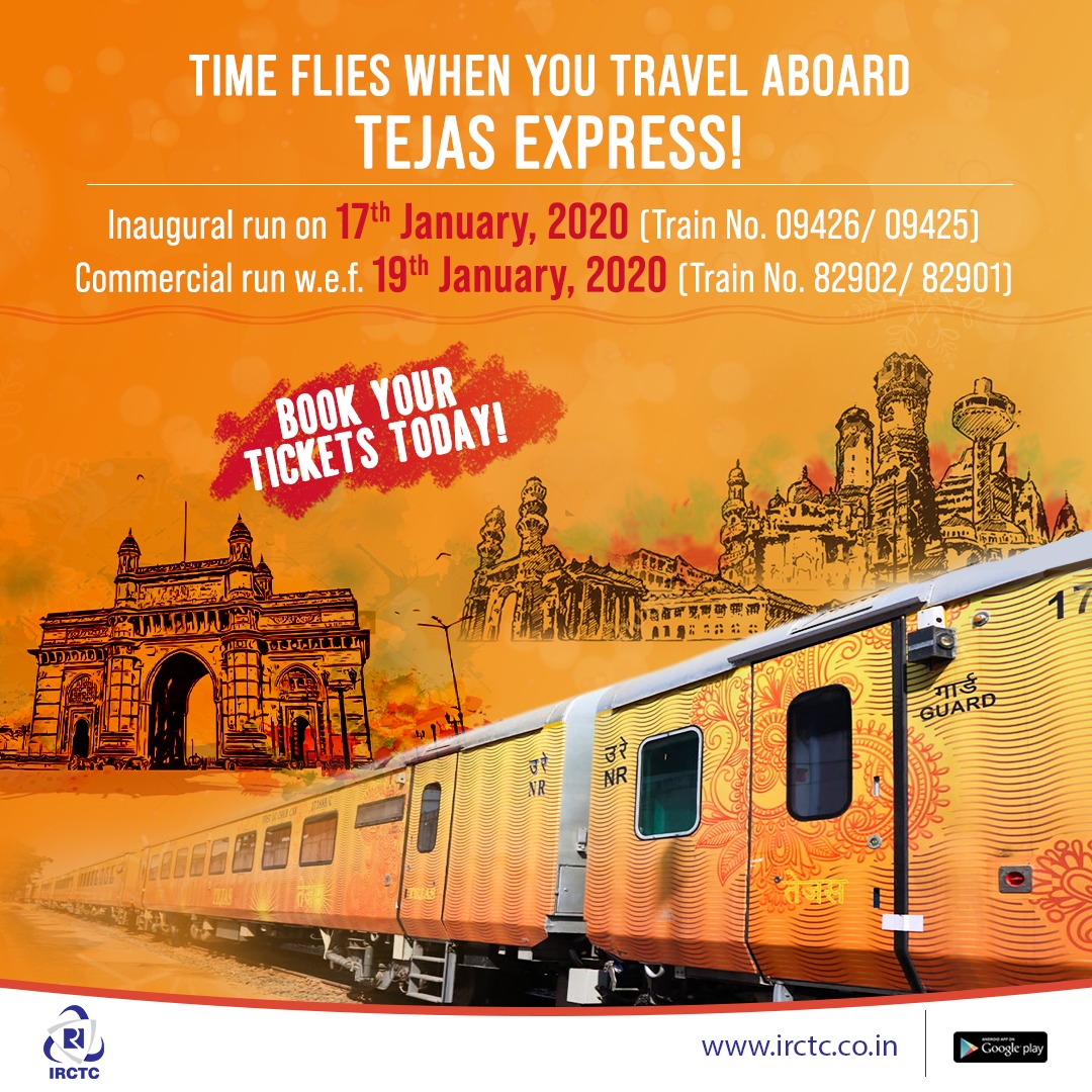 RailMinIndia's tweet photo. Inauguration of Ahmedabad- Mumbai-Ahmedabad Tejas Express on 17 January 2020 today, taking important steps towards fast, safe and responsive rail travel between Mumbai- Ahmedabad
#GoTejasGo https://t.co/1I1UBUHmvl